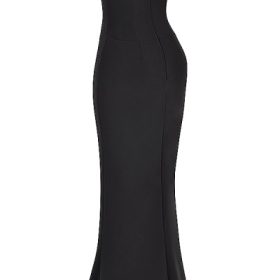Sabine Black Crepe Strapless Corset Dress - Image 3