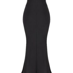 Sabine Black Crepe Strapless Corset Dress - Image 4