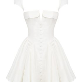 Florence White Cotton Corset Mini Dress - Image 2