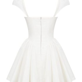 Florence White Cotton Corset Mini Dress - Image 4