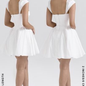 Florence White Cotton Corset Mini Dress - Image 12