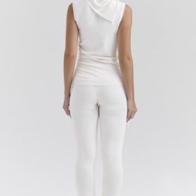 Clementine Ivory Cashmere Draped Tank and Scarf