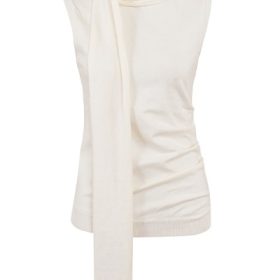 Clementine Ivory Cashmere Draped Tank and Scarf - Image 2