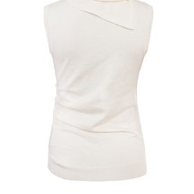 Clementine Ivory Cashmere Draped Tank and Scarf - Image 4