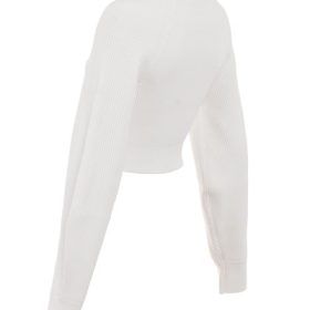 Reeva White Balloon Sleeve Ribbed Sweater - Image 3