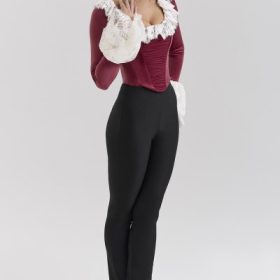 Jacinda Cabernet Velvet Lace Trimmed Corset Top - Image 2