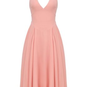 Solada Peach Georgette Halter Sundress - Image 2
