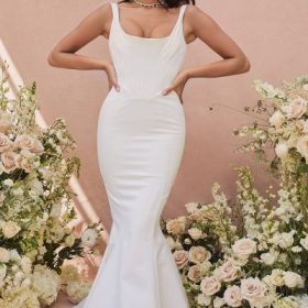 Estelle Ivory Satin Mermaid Bridal Gown - Limited Edition - Image 5