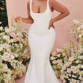 Estelle Ivory Satin Mermaid Bridal Gown - Limited Edition - Image 6
