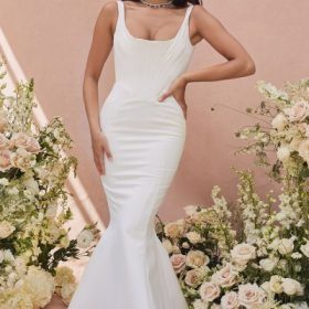Estelle Ivory Satin Mermaid Bridal Gown - Limited Edition - Image 7
