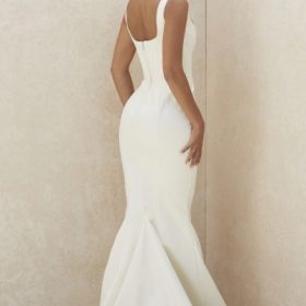 Estelle Ivory Satin Mermaid Bridal Gown - Limited Edition - Image 12