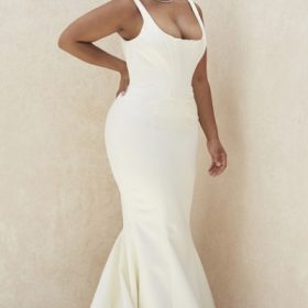 Estelle Ivory Satin Mermaid Bridal Gown - Limited Edition - Image 15