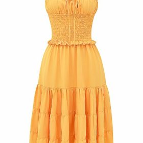 Phedra Tangerine Shirred Sundress - Image 2