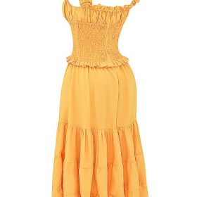 Phedra Tangerine Shirred Sundress - Image 3