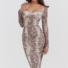 Seraphina Snake Print Corset Dress - Image 5