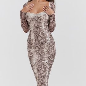 Seraphina Snake Print Corset Dress - Image 9