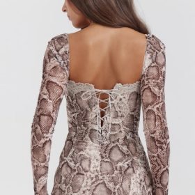 Seraphina Snake Print Corset Dress - Image 12