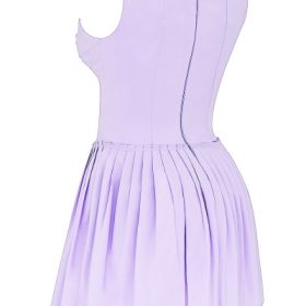 Cupid Orchid Pleated Cotton Mini Dress - Image 3