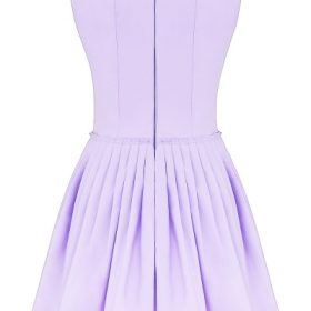 Cupid Orchid Pleated Cotton Mini Dress - Image 4