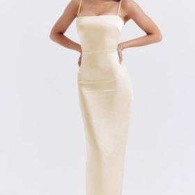 Costanza Vintage Cream Maxi Dress - Image 5