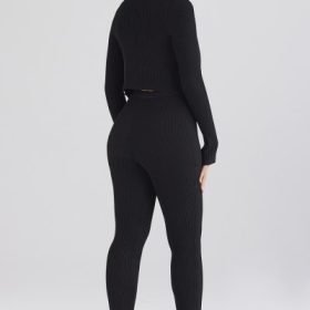 Mitzi Black Ribbed Knit Leggings - Image 9