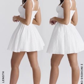 Brigitte White Cotton Broderie Anglais Corset Mini Dress