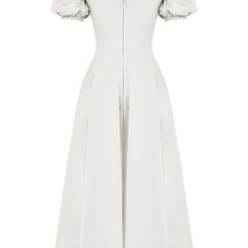 Tallulah White Puff Sleeve Midi Sundress - Image 4