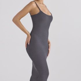 Meliora Charcoal Knit Midi Dress - Image 17